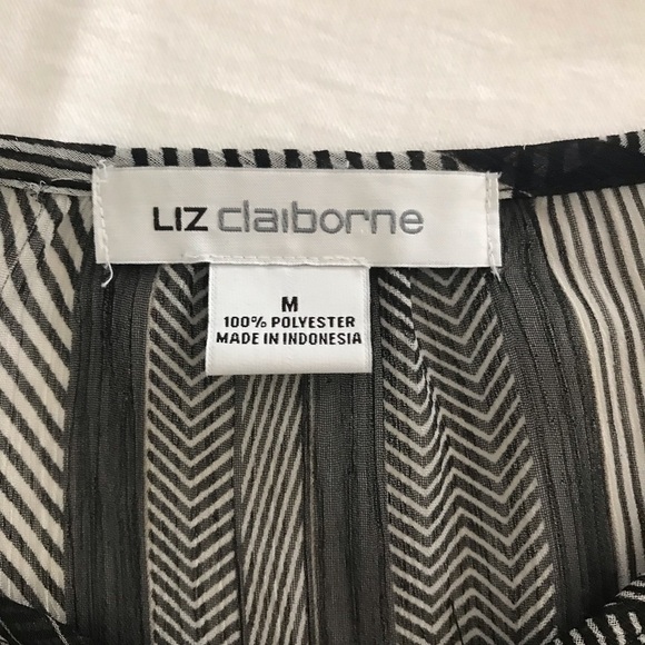 Liz Claiborne Sheer Long Sleeve Boho Blouse Top - Picture 3 of 11